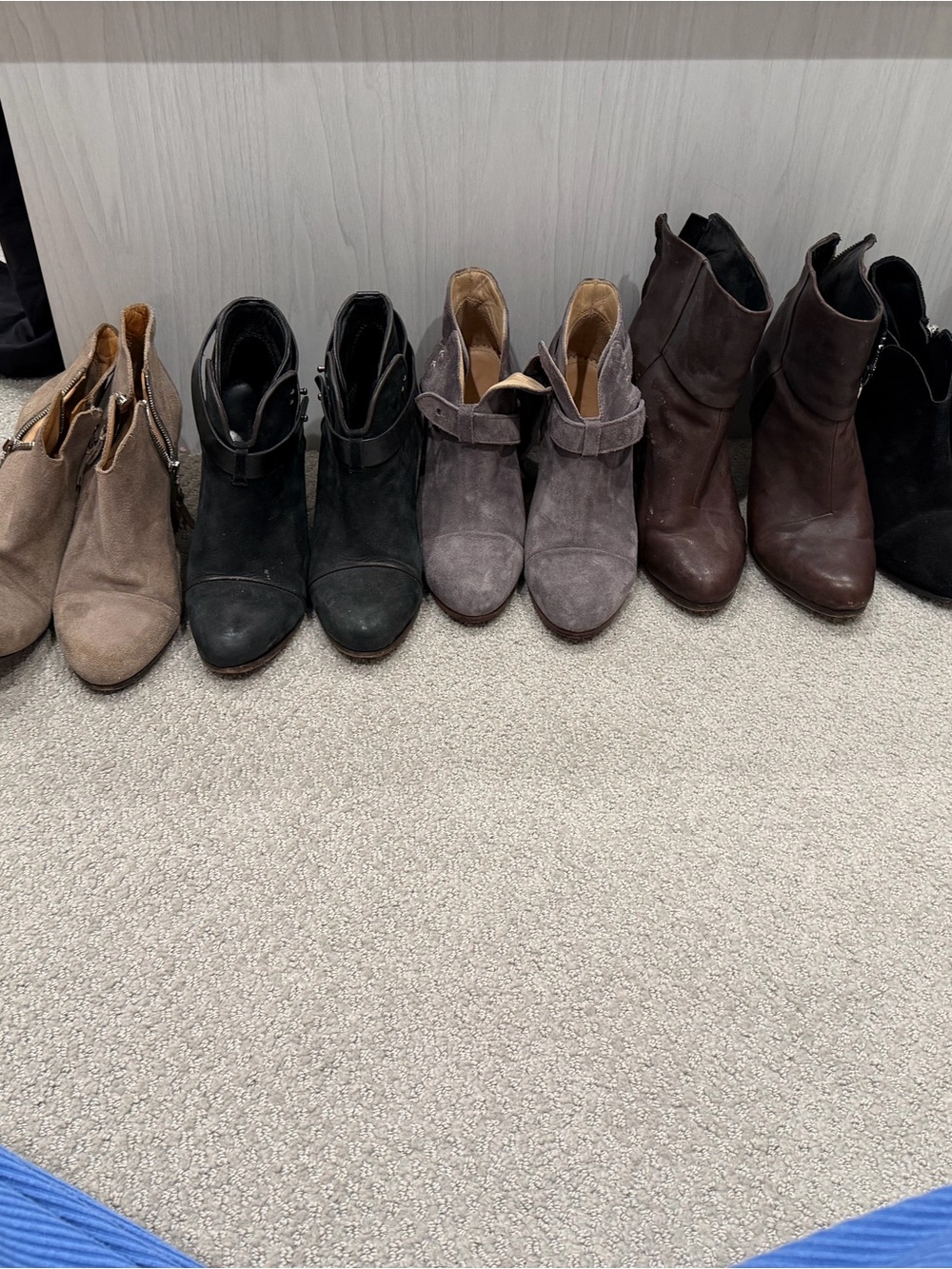 7 pairs rag and bone  Suede and Leather Ankle Boot Collection - Neutral Tones